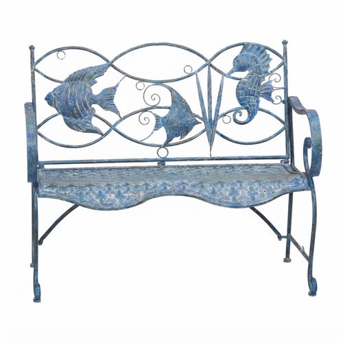 Cape Craftsmen Blue Fish Coastal Outdoor Bench