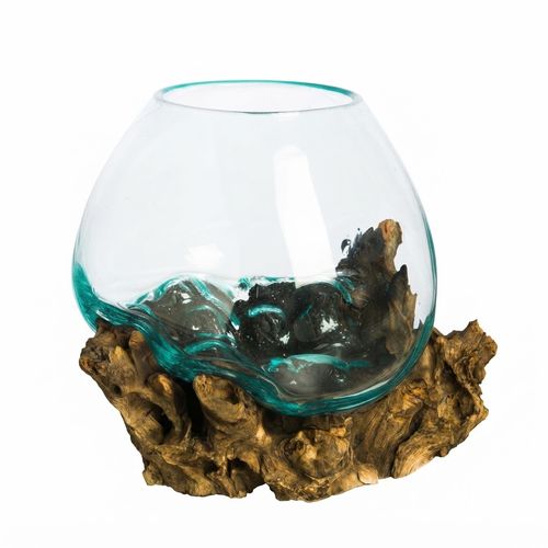 Cape Craftsmen Hand-Blown Glass & Driftwood Terrarium