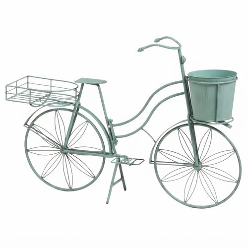 Cape Craftsmen Shabby-Chic Teal Bicycle Planter
