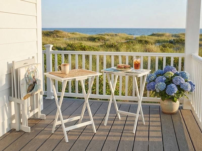 Cape Craftsmen Coastal Bird Folding TV Tray Tables