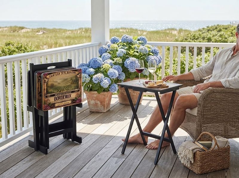 Cape Craftsmen Wine Label Classic TV Trays Table